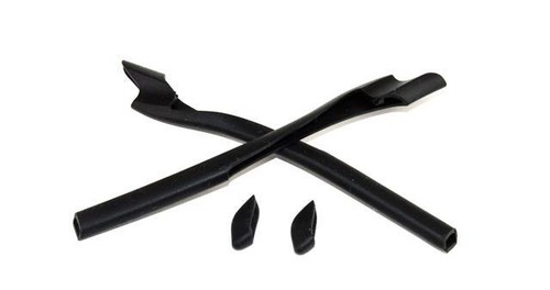 New black rubber ear socks - ear,